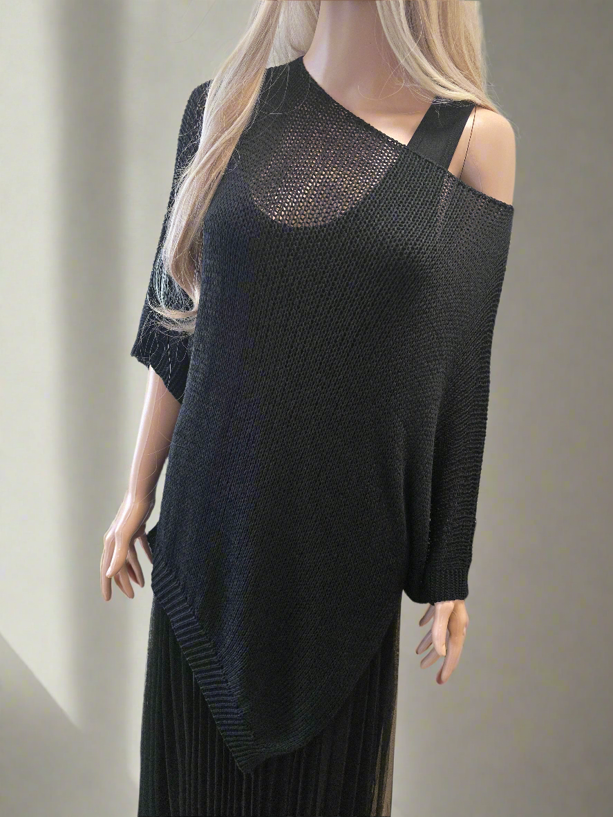 Plisseekleid mit integriertem Feinstrickshirt