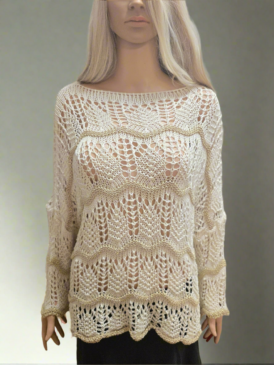 Strickoberteil mit Goldenen Streifen