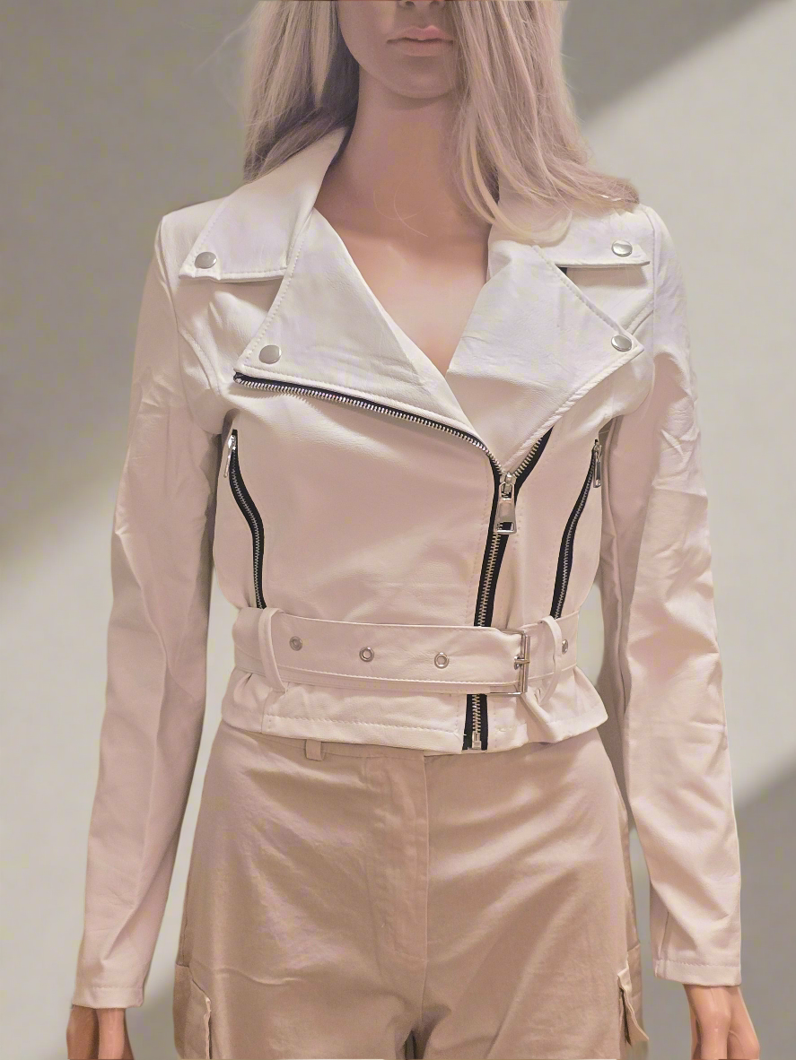Lederjacke mit Gurt