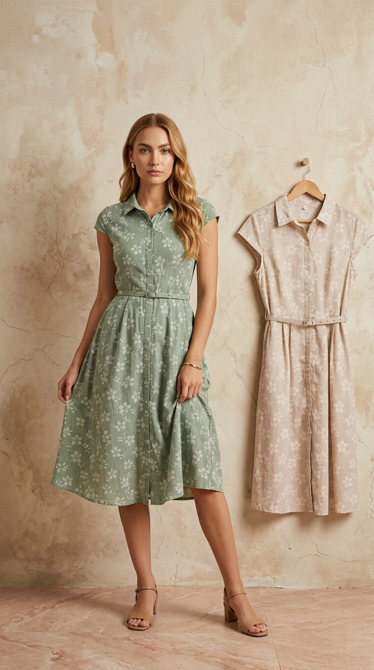 Kleid in Leinenlook