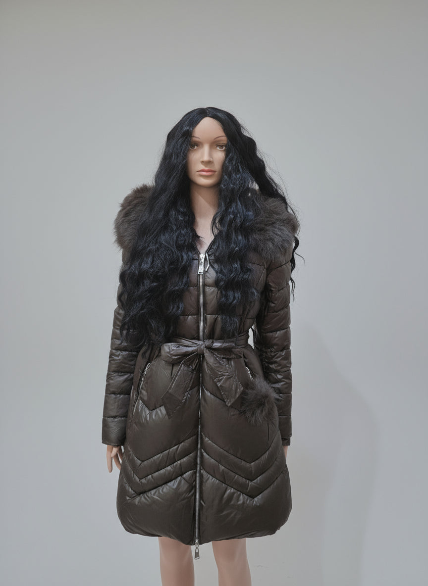 Steppjacke mit Fellmütze