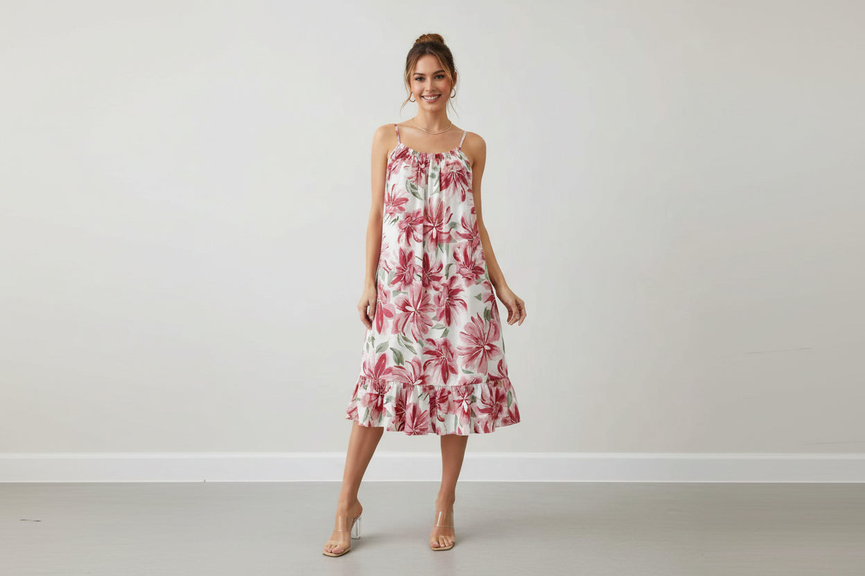 Blumiges Sommerkleid mit Trägern
