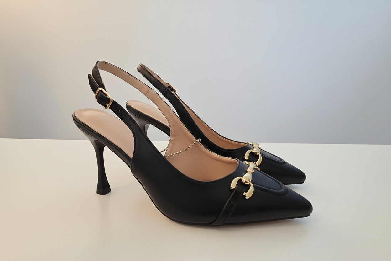 Spitze Slingback-Heels mit Zierdetail