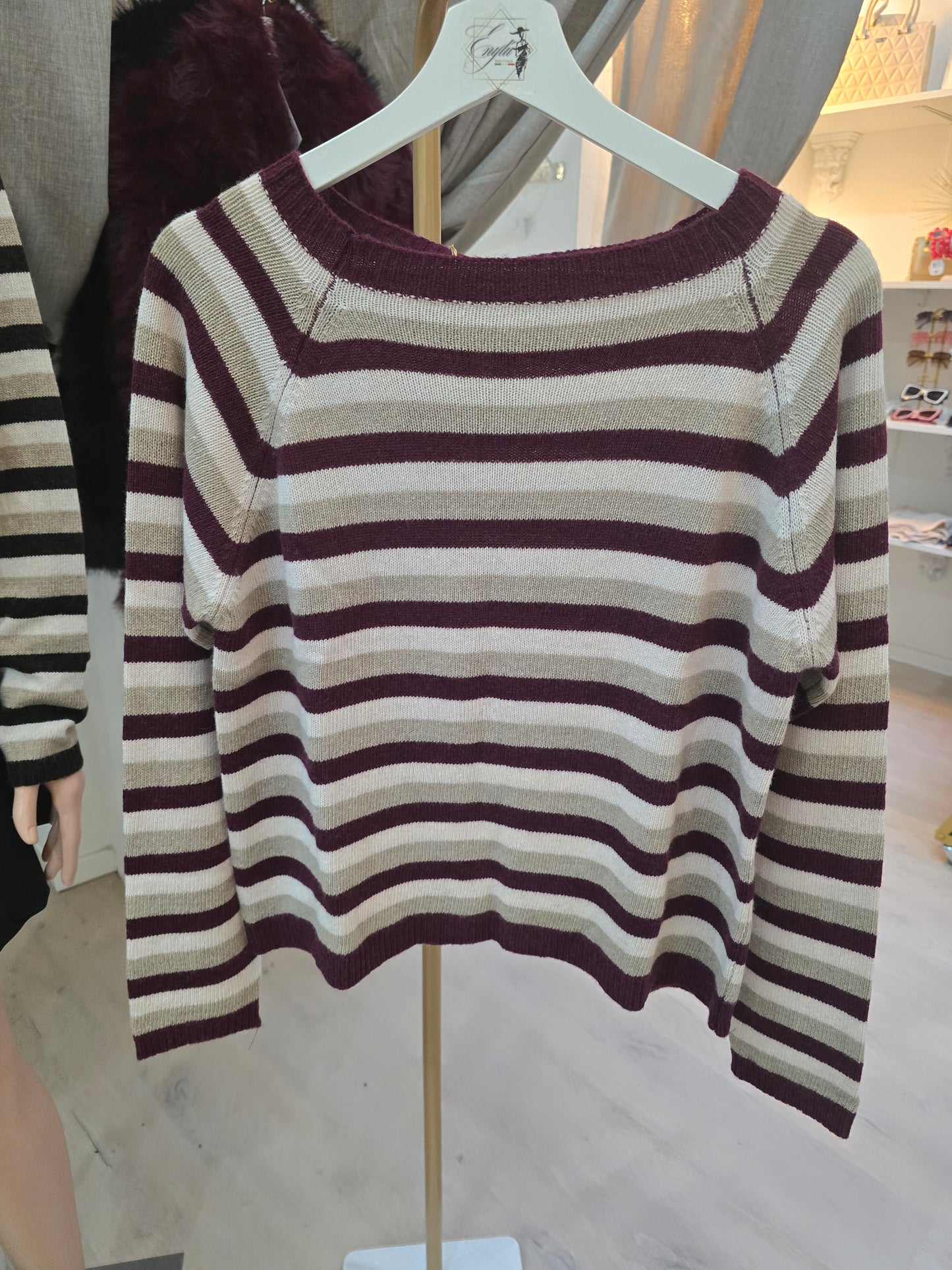 Pullover Gestreift Wolle & Cashmere