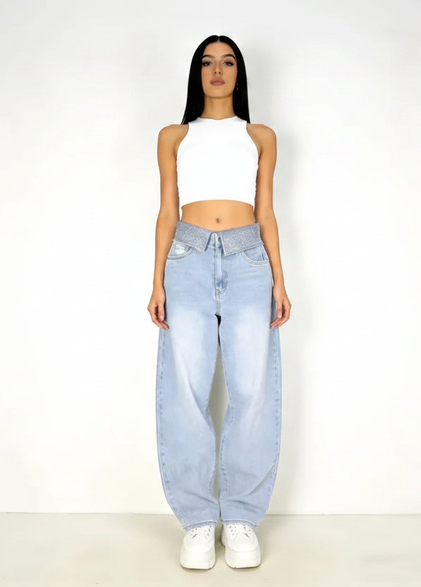 Ballonjeans mit Schmuckbund