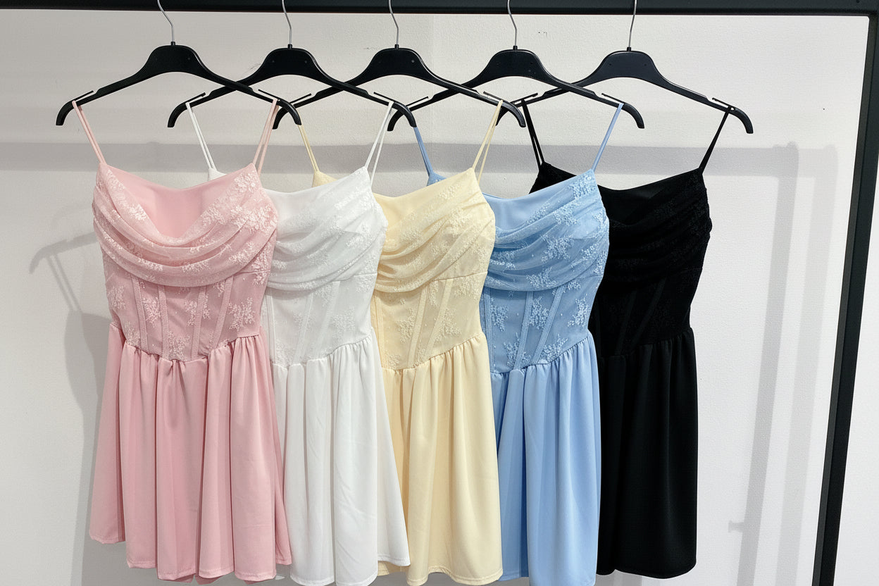 Kurzes Kleid im Korsettlook
