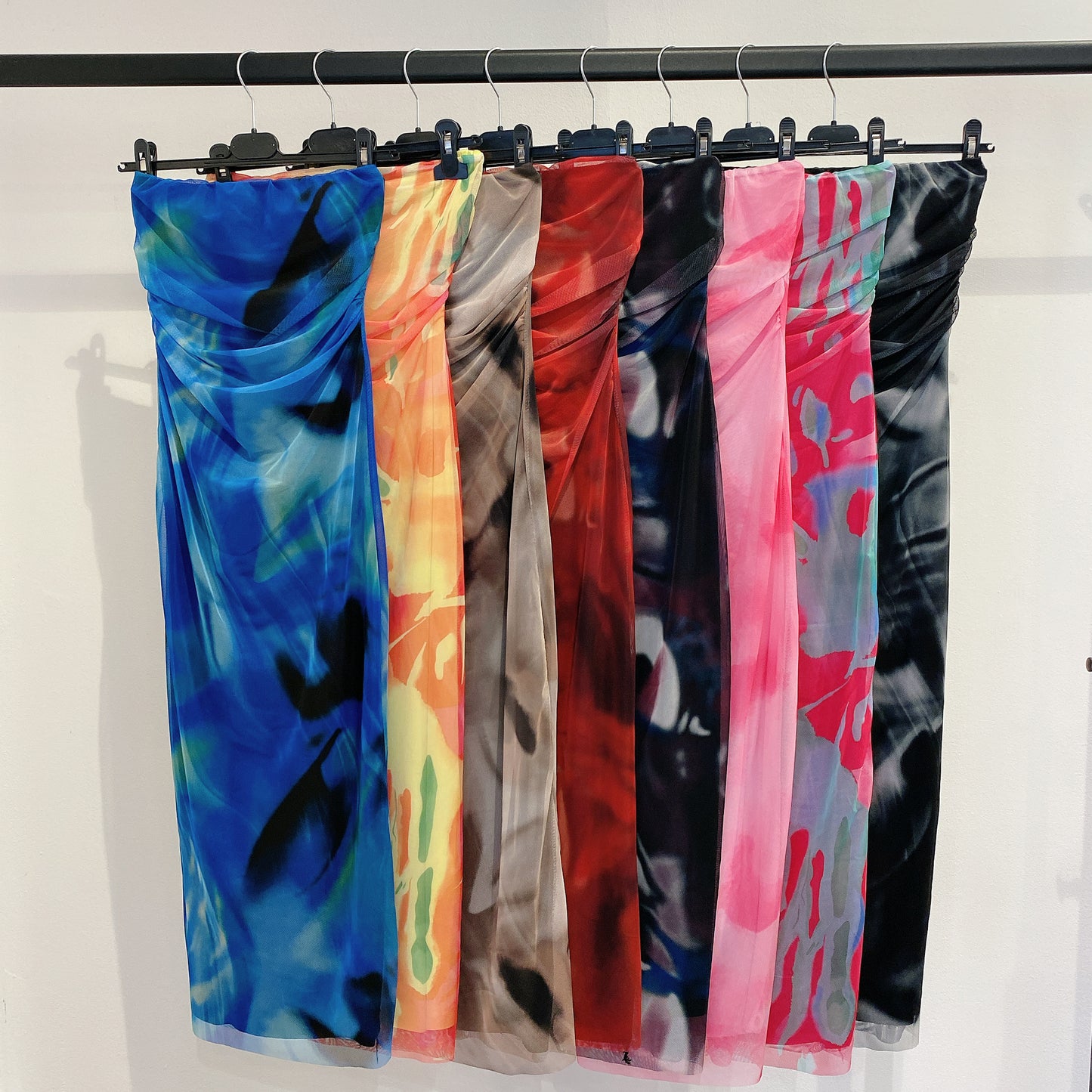 Bandeau Kleid farbig