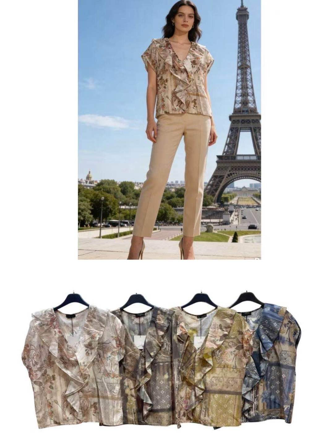 Ätmellose Bluse mit Blumenmuster