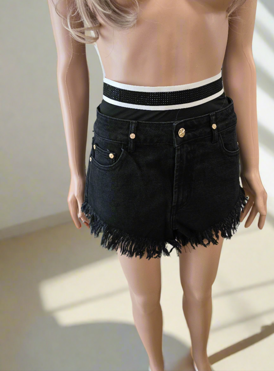 Shorts mit Glitzerbund