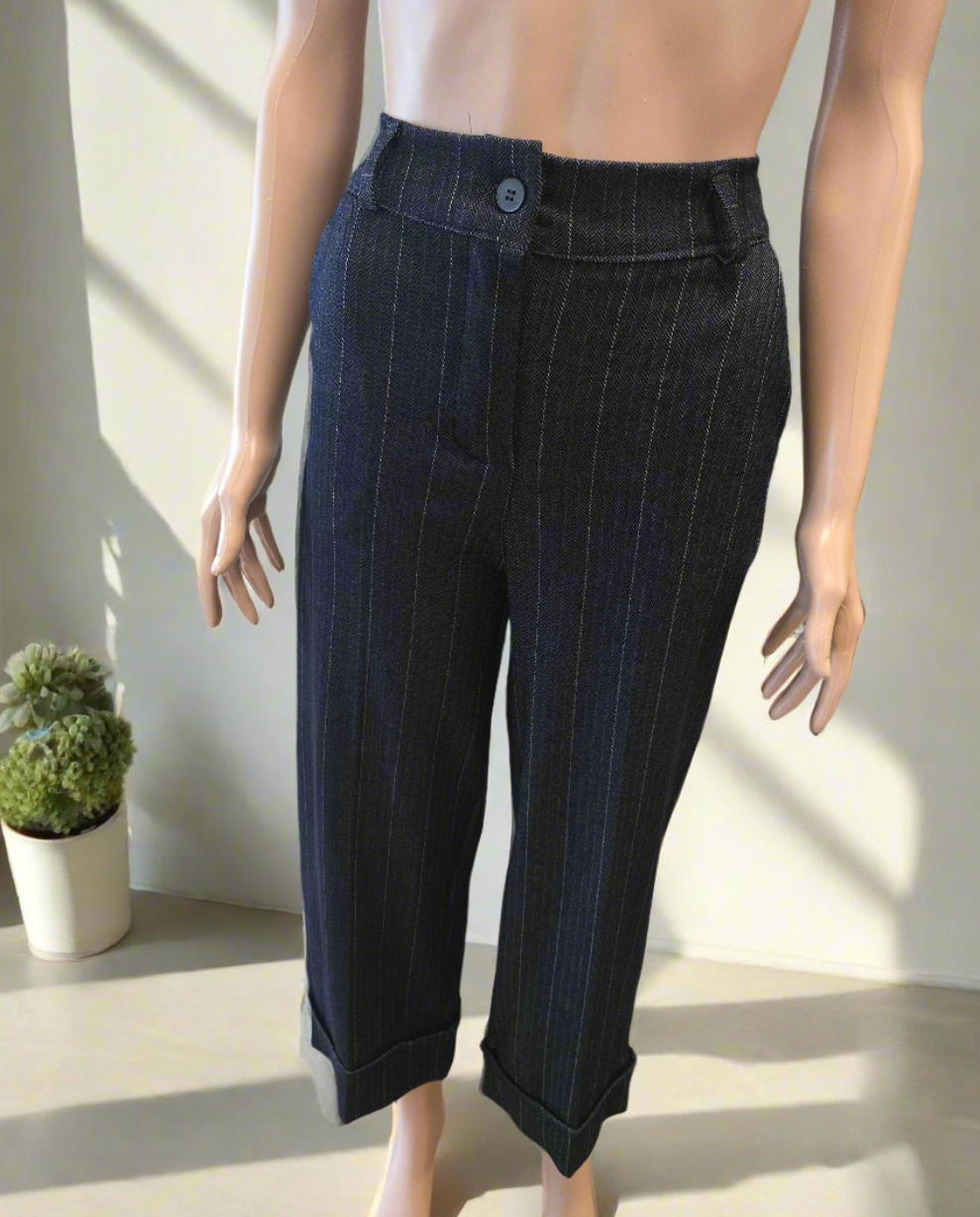 Nadelstreifenhose 3/4