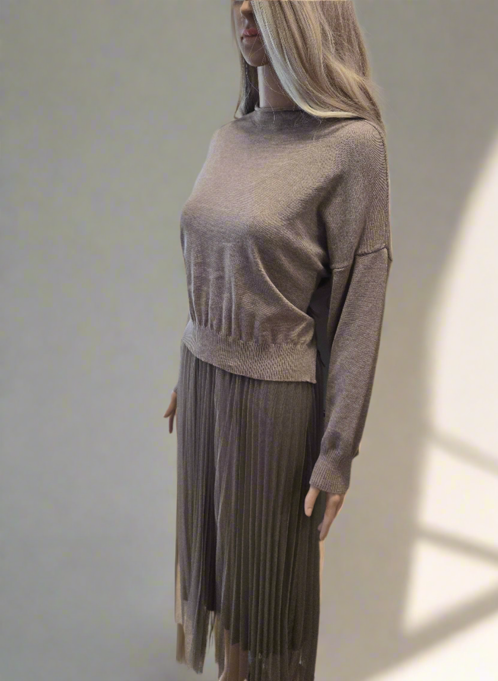 Plisseekleid mit integriertem Pullover