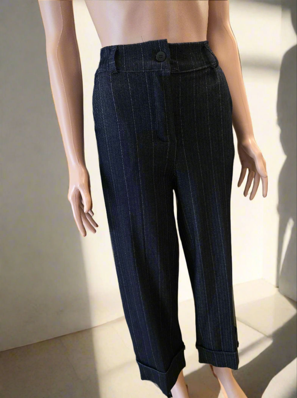 Nadelstreifenhose 3/4