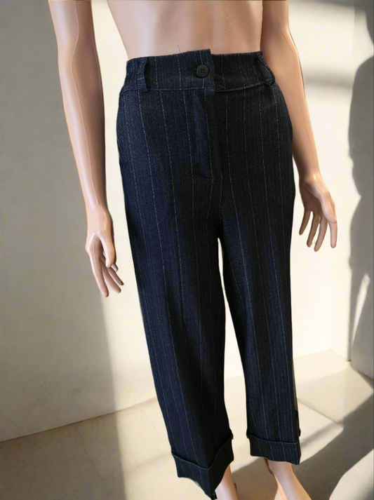 Nadelstreifenhose 3/4