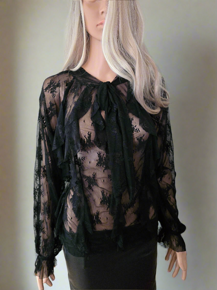 Bluse Langarm mit Wellen