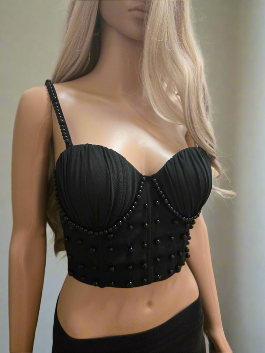 Crop Top mit Perlen