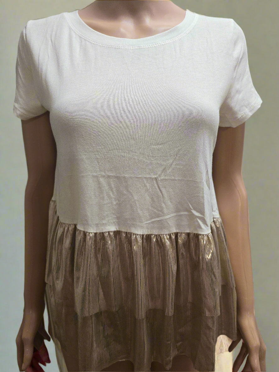 T-Shirt Weiß/Gold