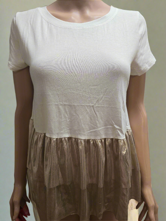 T-Shirt Weiß/Gold