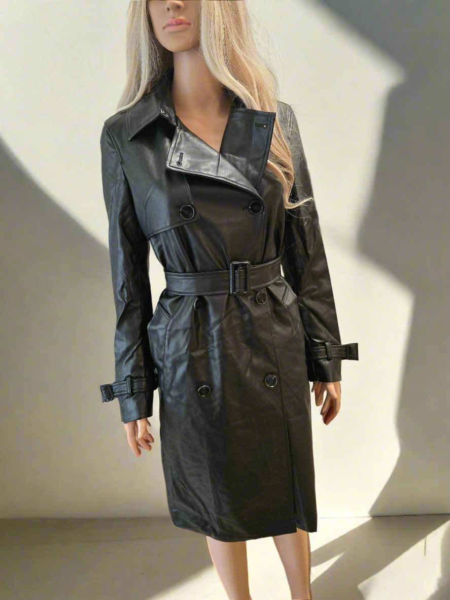 Lange Lederjacke