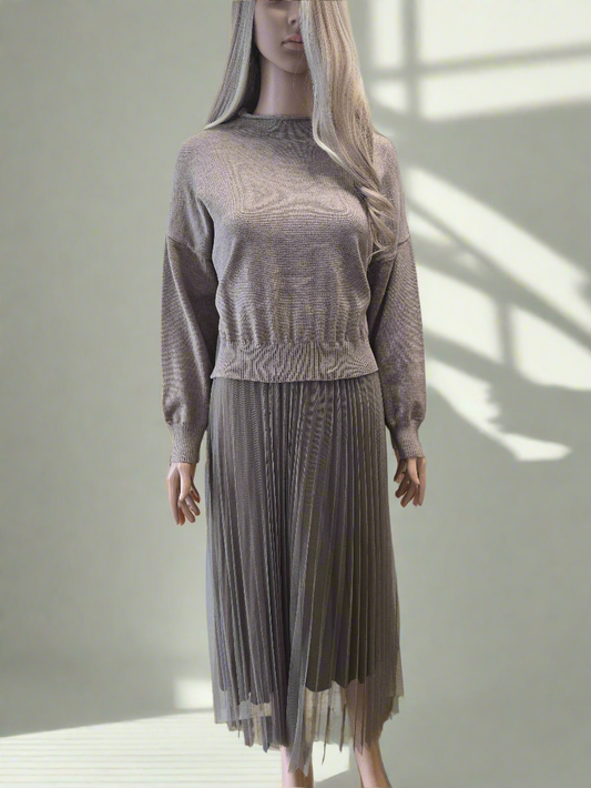 Plisseekleid mit integriertem Pullover
