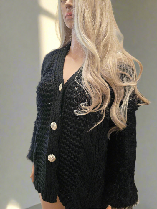 Strickjacke mit Fell