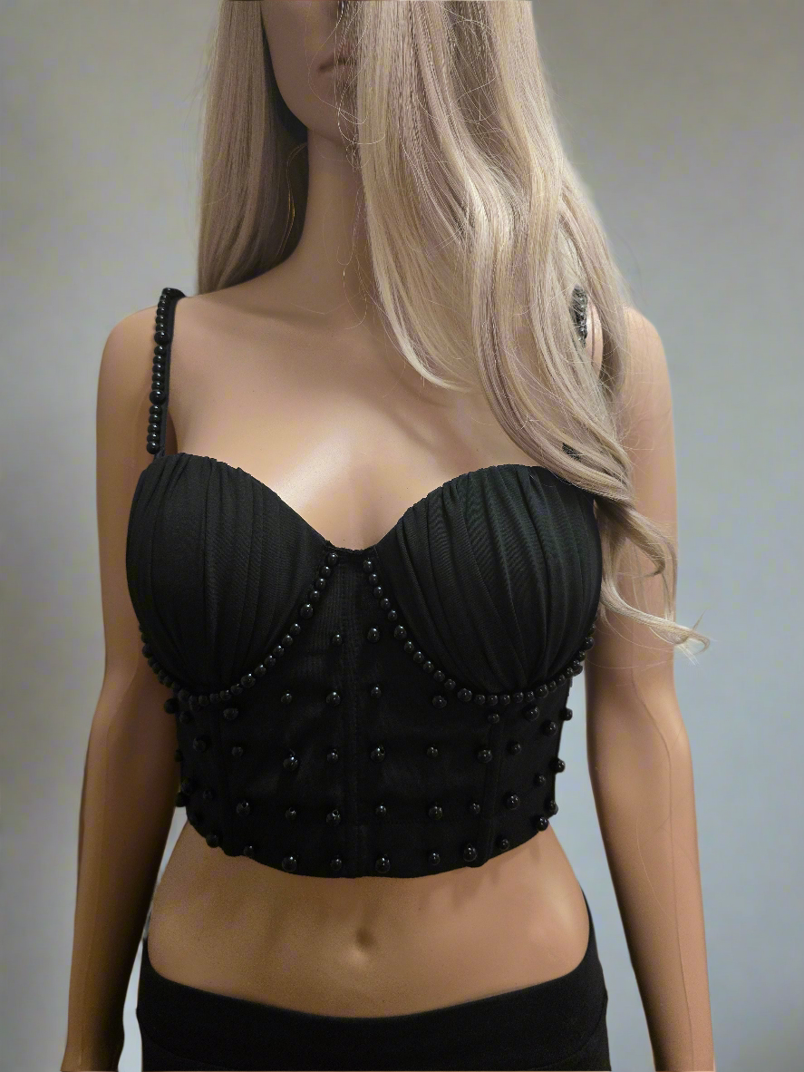 Crop Top mit Perlen