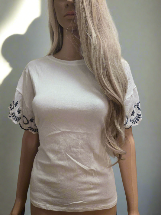 T-Shirt Blau gestrickt