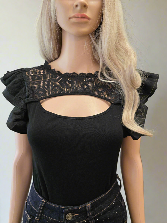 Ärmelloses Shirt mit Spitze San Carlo