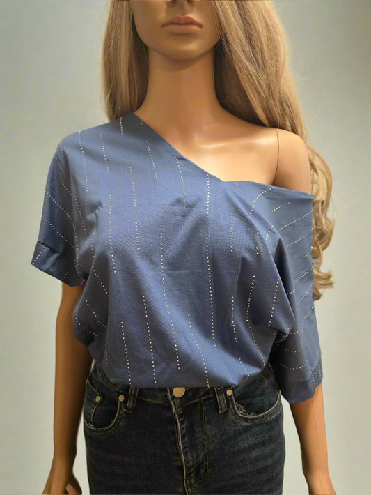 T-Shirt mit Schleife und Glitzerdetail
