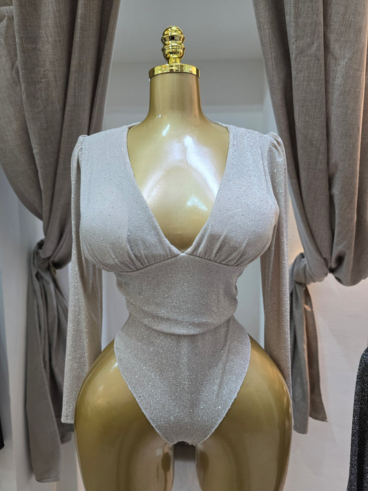 Langärmliges Body Glitzer