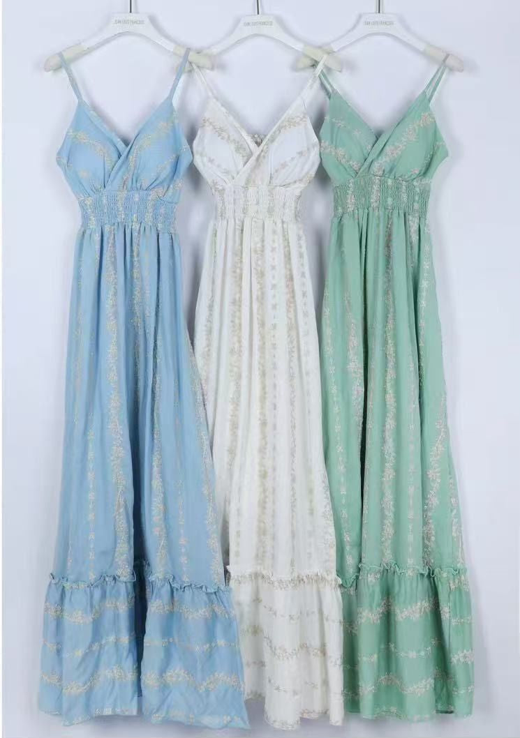 Fließendes Boho-Maxikleid mit Spaghettiträgern