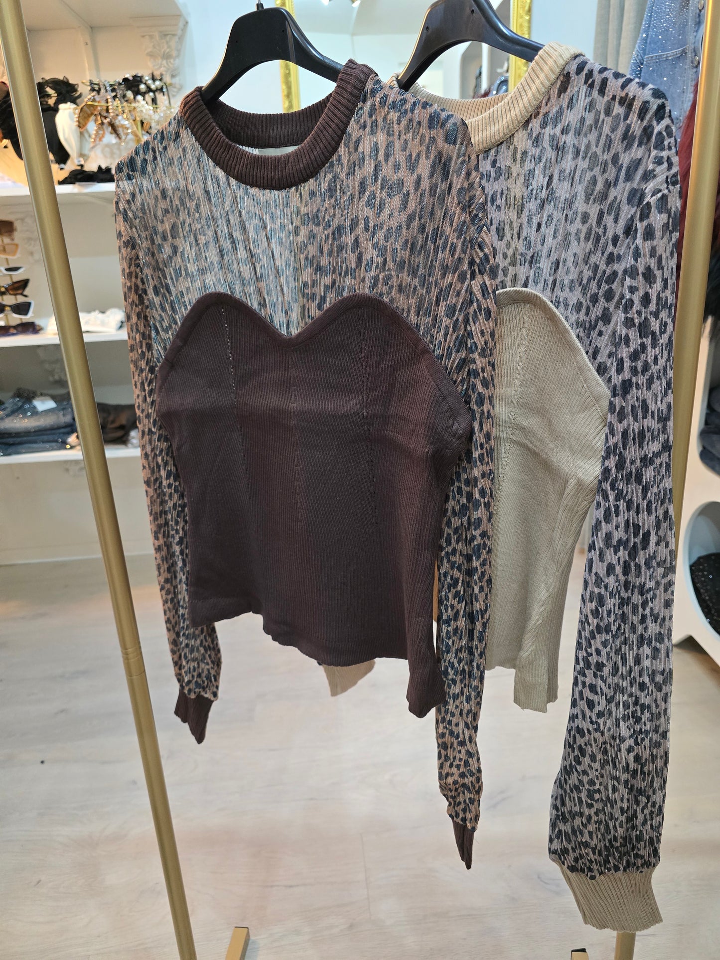 Pullover mit Leopardeneinsatz