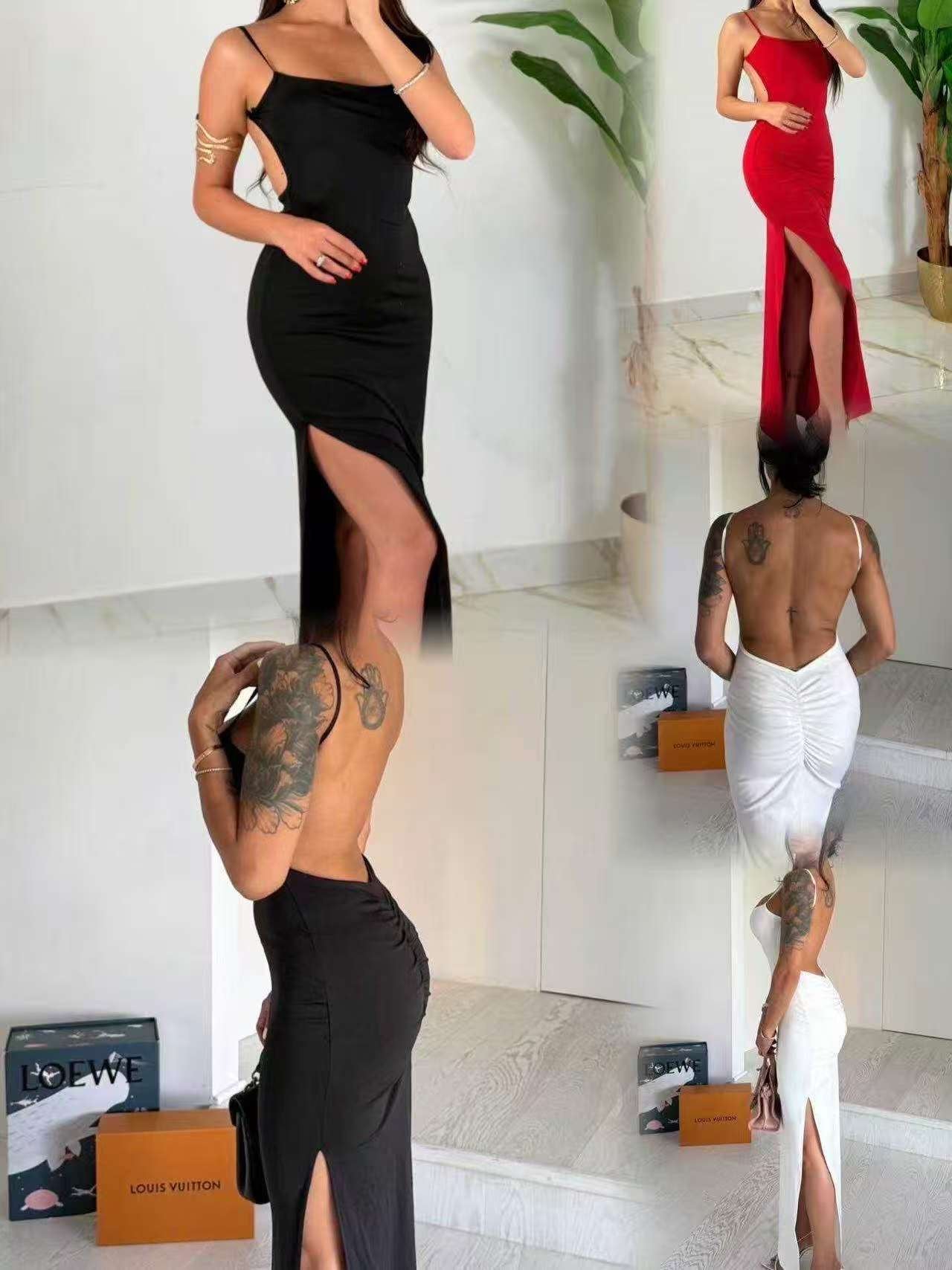 Langes Kleid mit Spaghettiträger