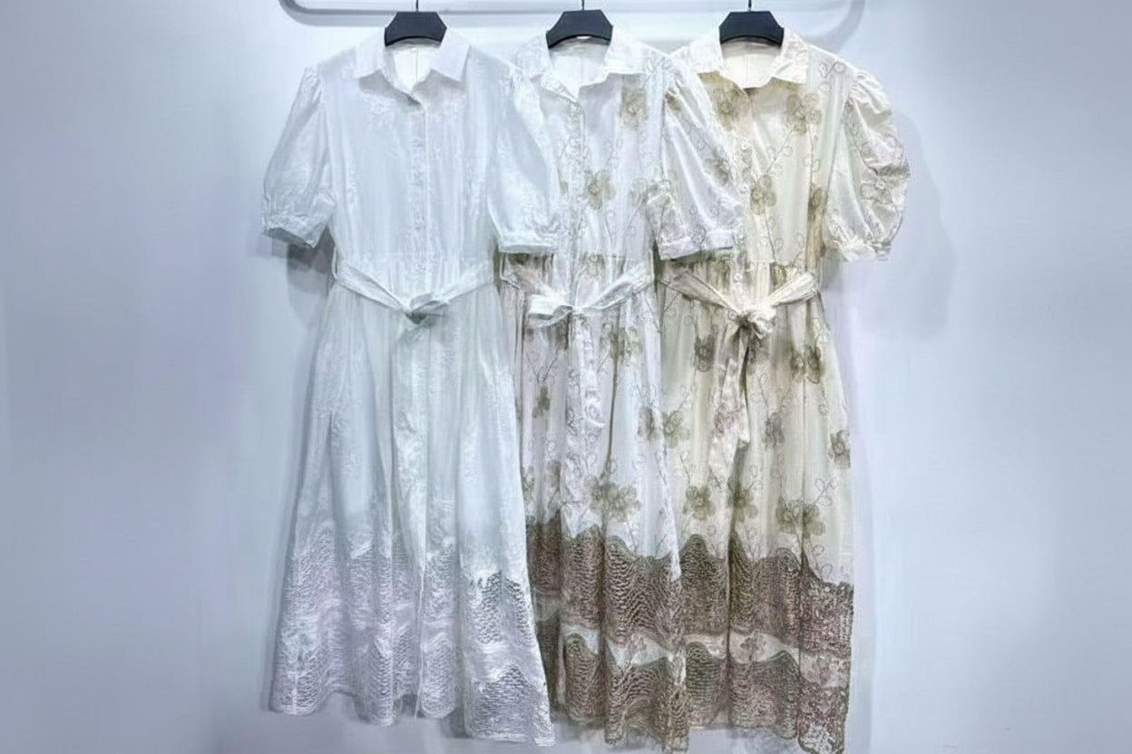 Kleid aus Baumwolle mit Spitze