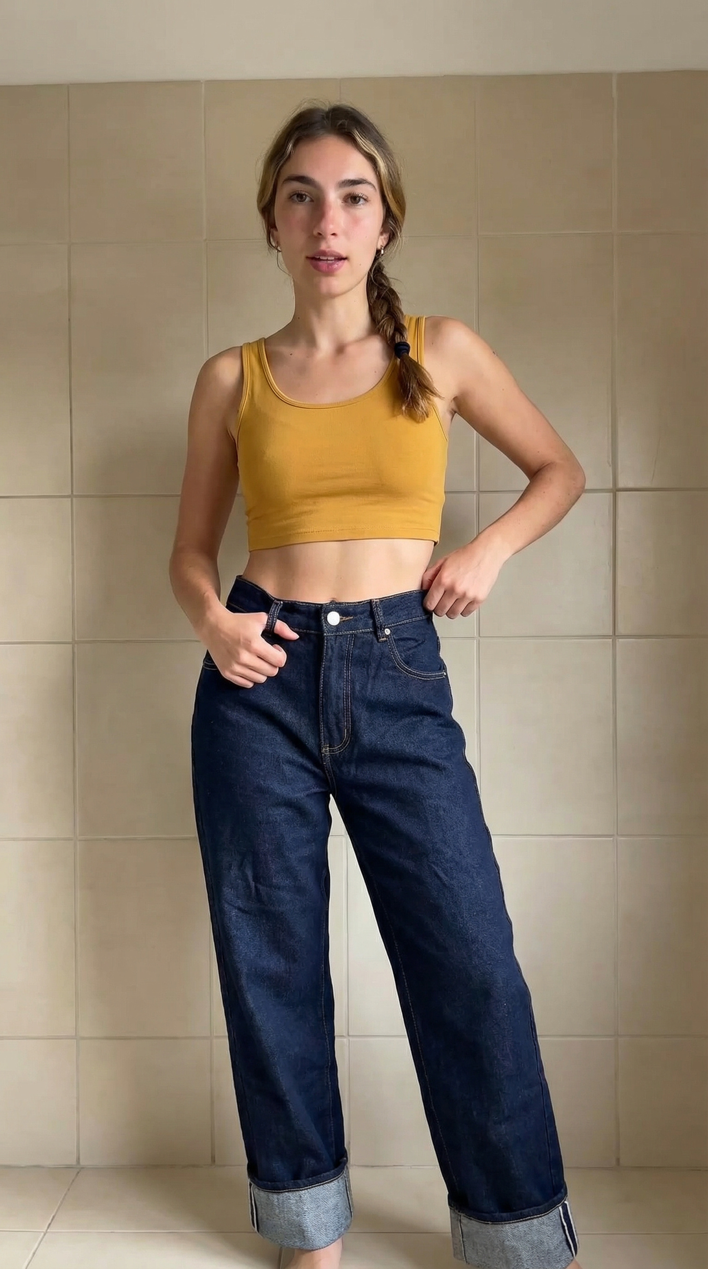 Jeans mit weitem Elefantenbein