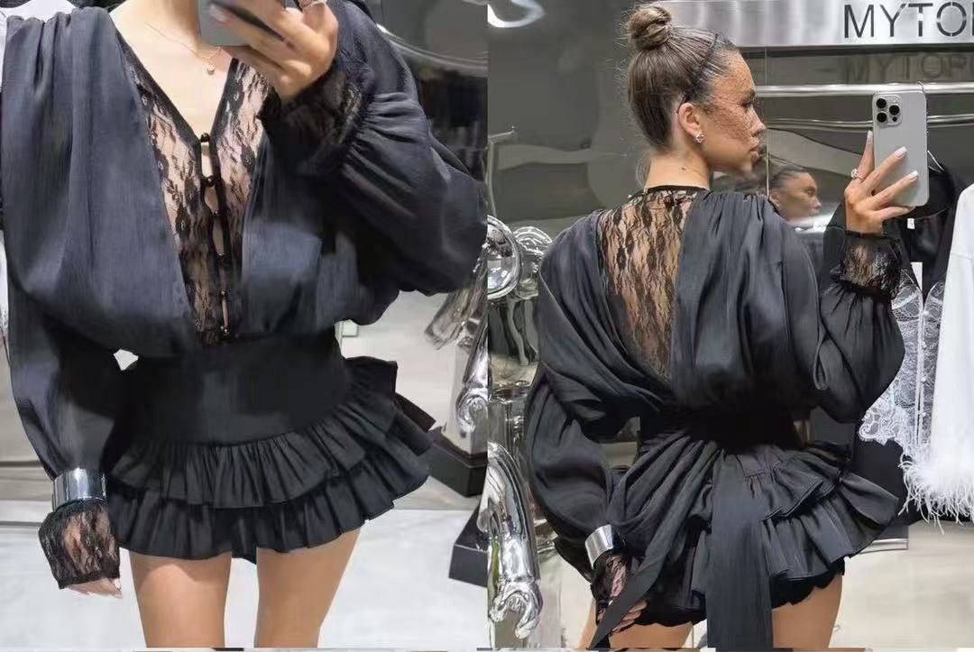Kleid mit Tülle und Shorts