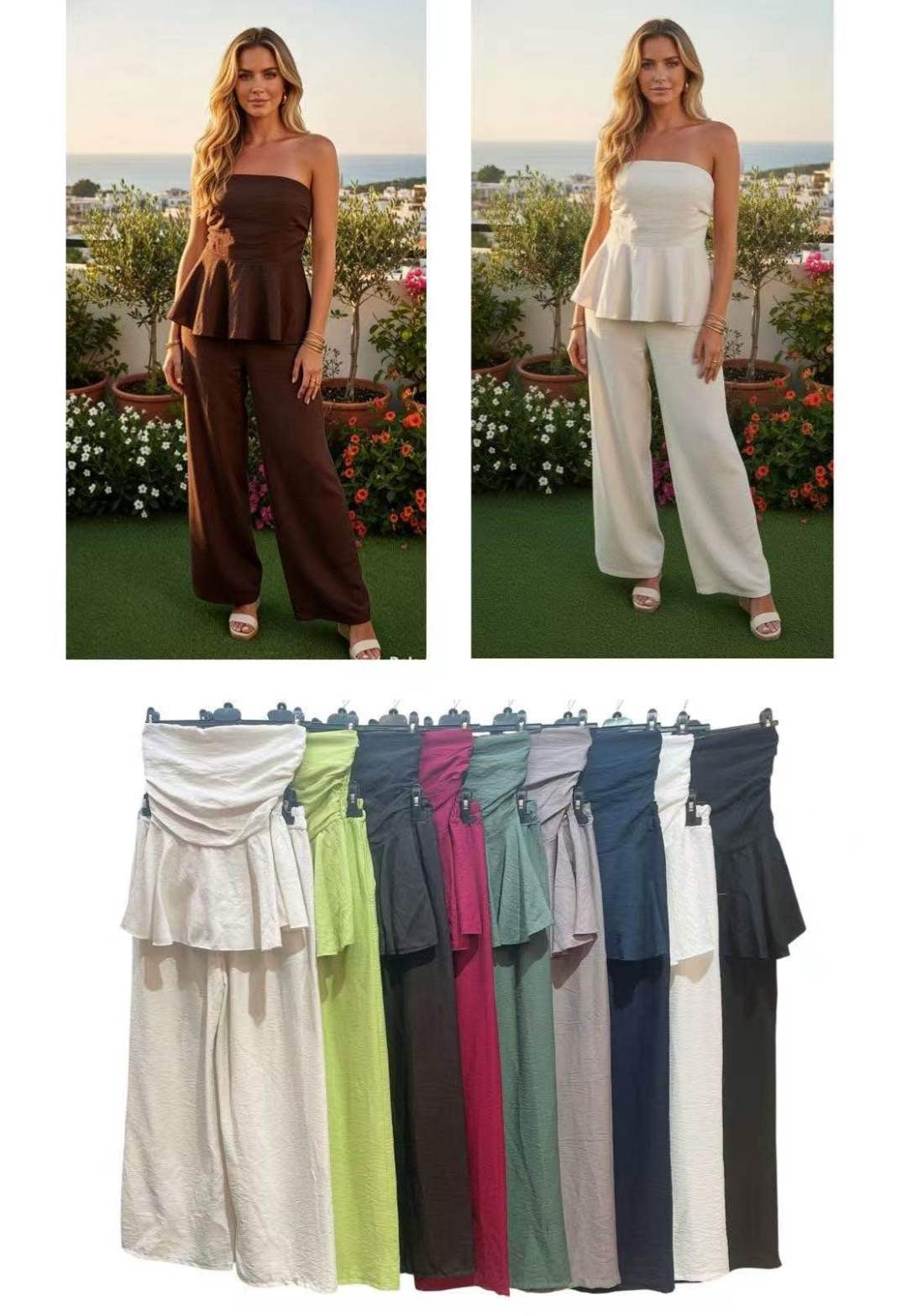 Zweiteiliges Hosen Set mit Bandeau Top