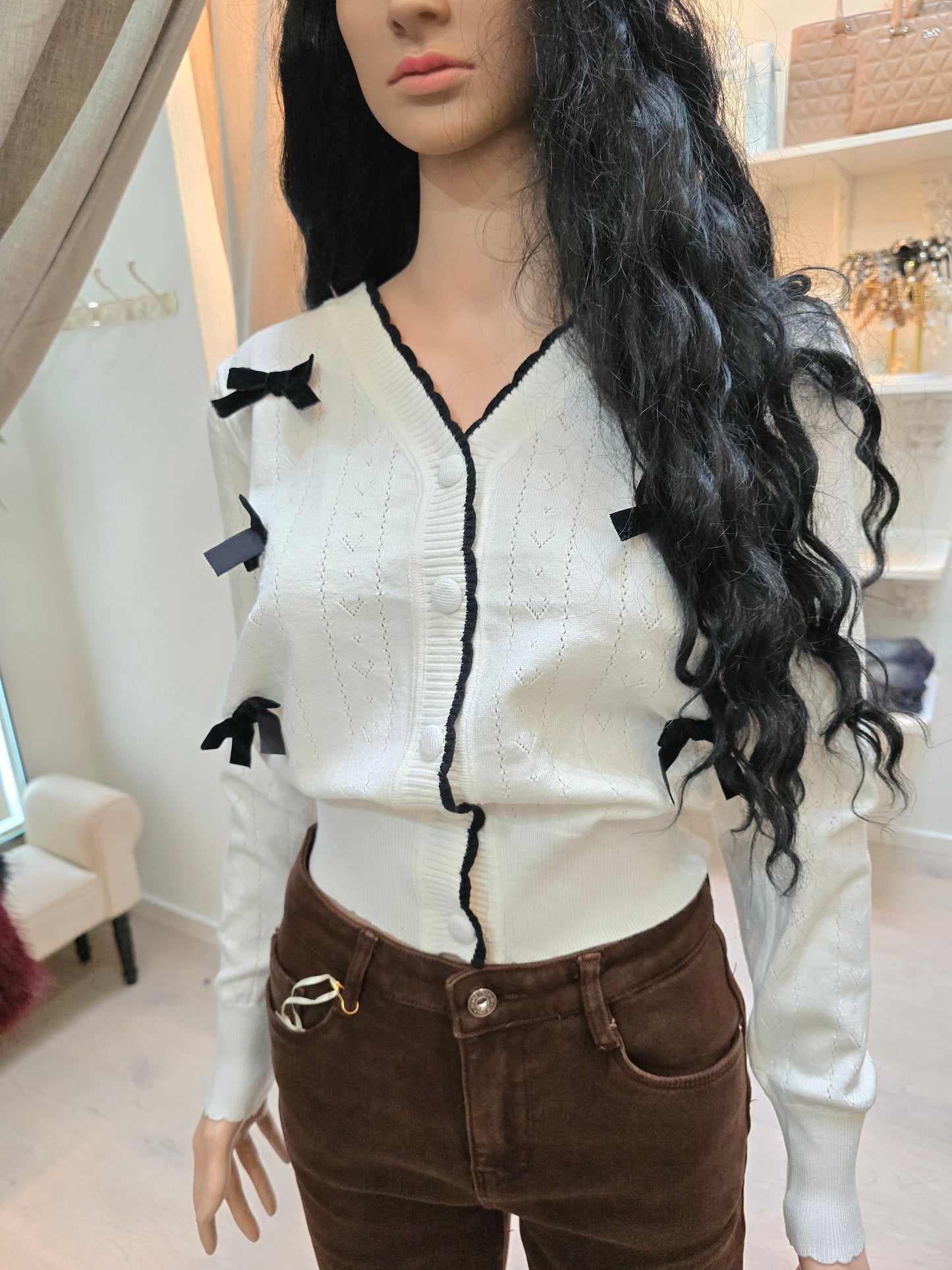 Cardigan mit Schleifen