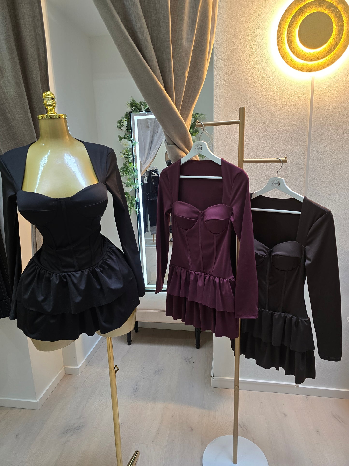 Kurzes Microfaser Kleid