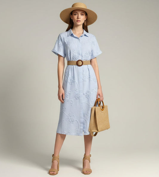 Kleid mit Blumengestricktes
