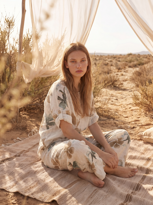Oversized-TShirt mit Blumenmuster
