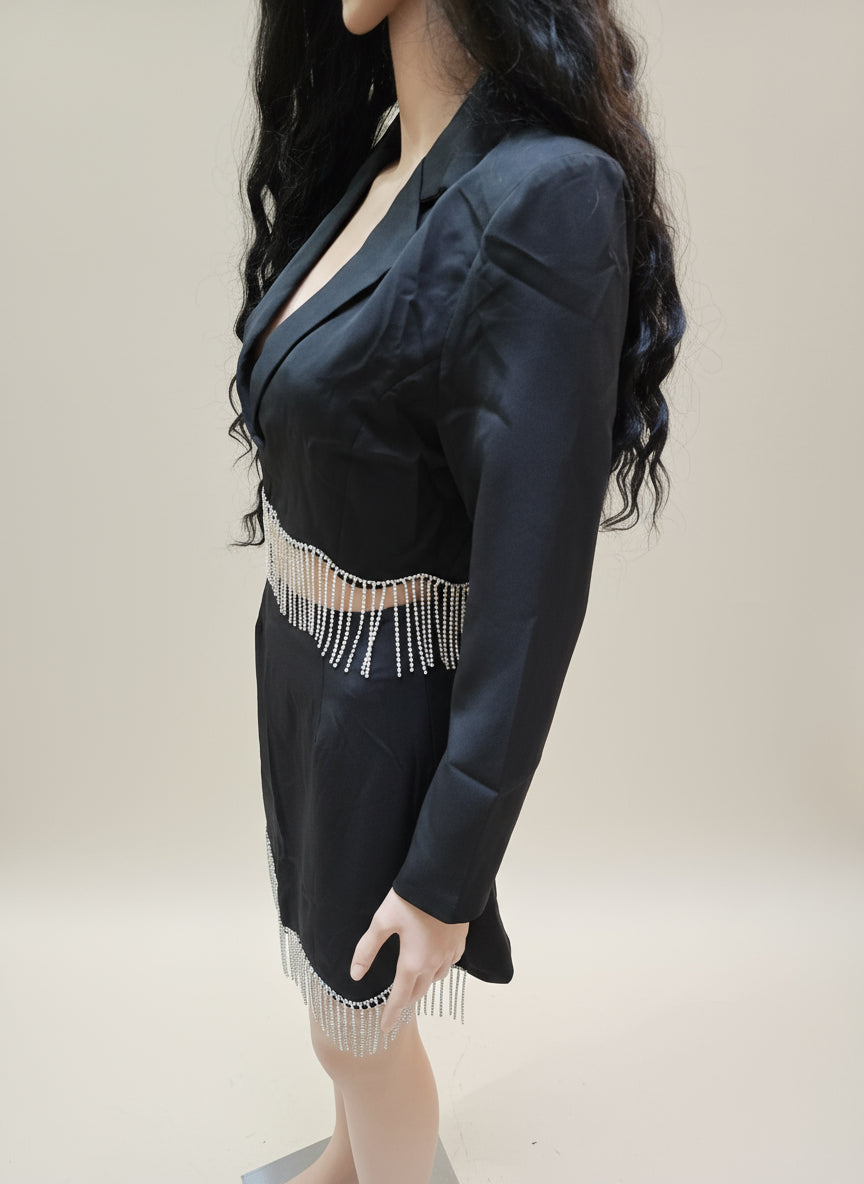 Zweiteiliges Set mit Rock und kurzem Blazer