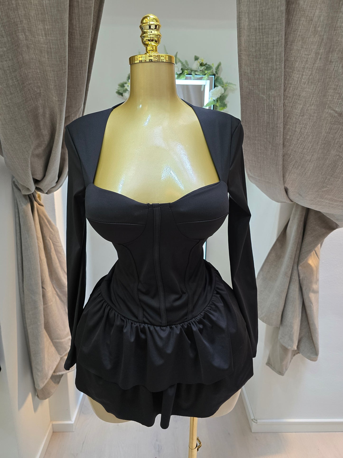 Kurzes Microfaser Kleid