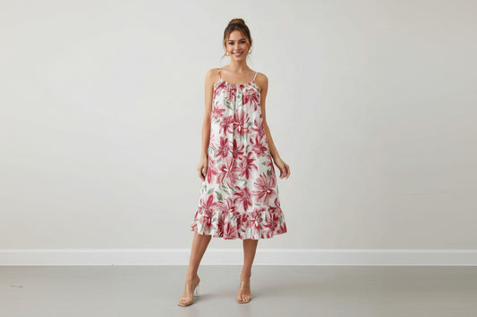 Blumiges Sommerkleid mit Trägern