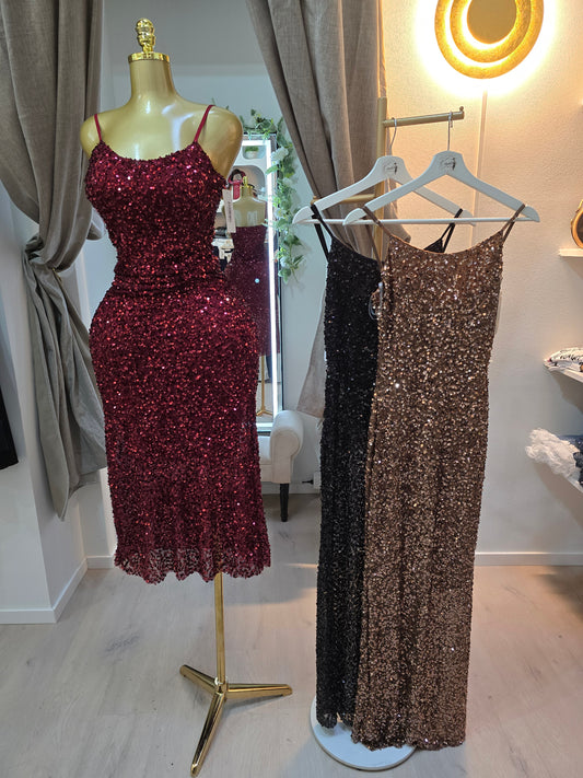 Langes Pailettenkleid