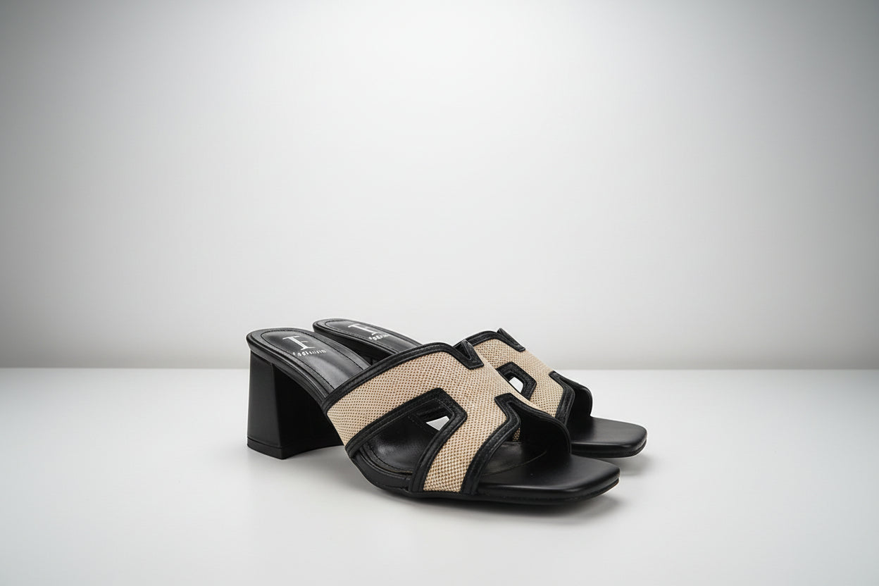 Designer-Style Mule mit Kontrastkante