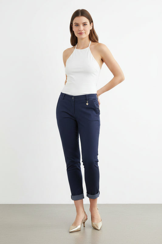 3/4 Stoffhose mit Herzanhänger