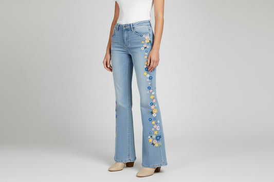 Jeans mit Blumenmuster