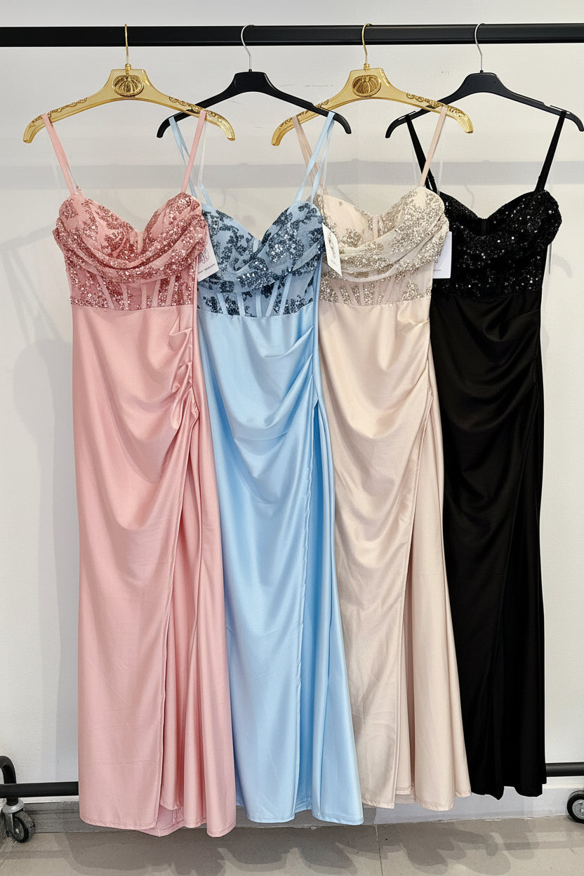 Abendkleid mit Spitzen-Corsage