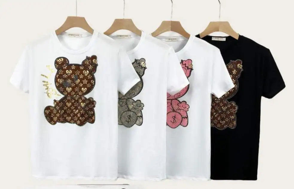 T-Shirt mit Gemusterten Teddy