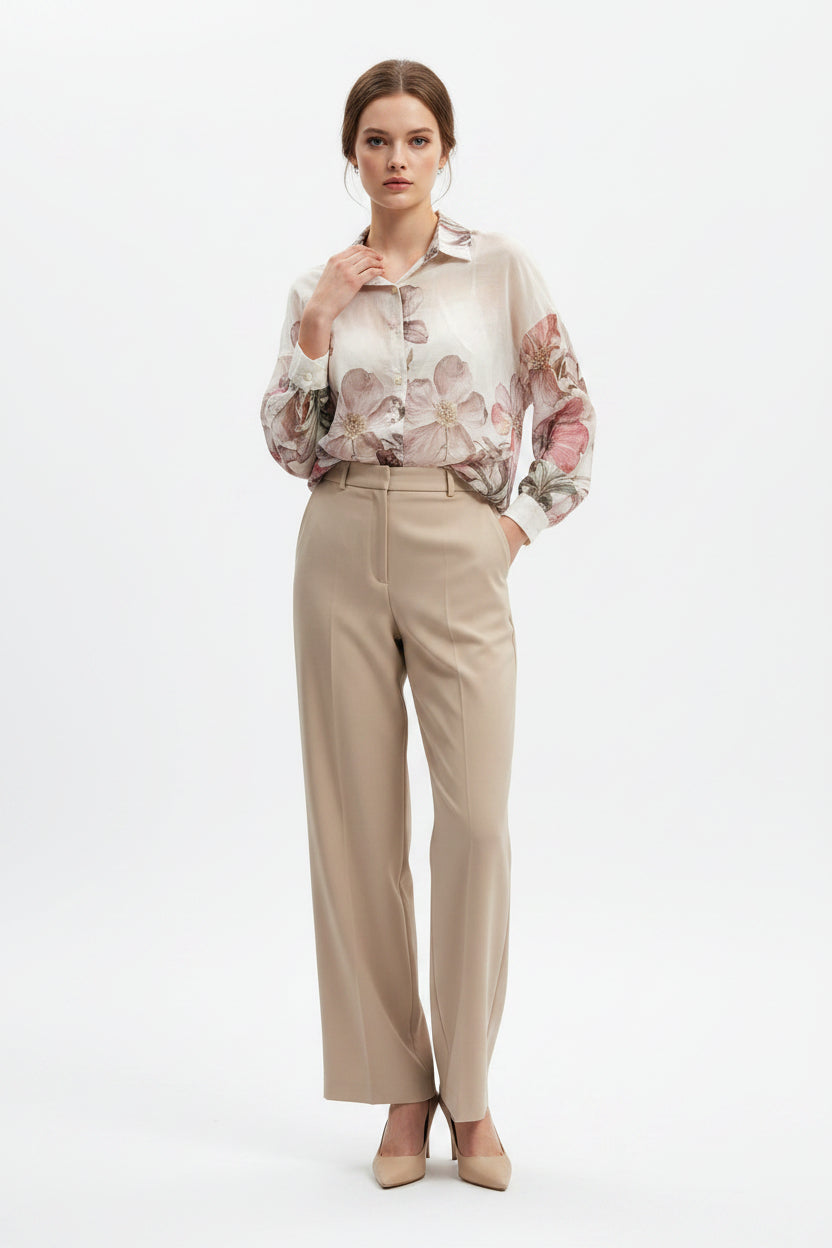 Bluse mit grossen Blumenmuster